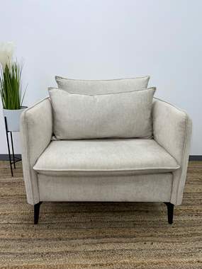 כורסא אלגנטית פרנסיסקו בגוון שמנת עם טקסטורה  : image 2