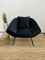 כורסא בעיצוב מודרני כריסטינה בבד קטיפתי בגוון שחור  : Thumb 1